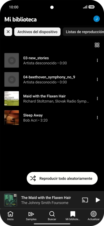Pulsa el archivo de música deseado.