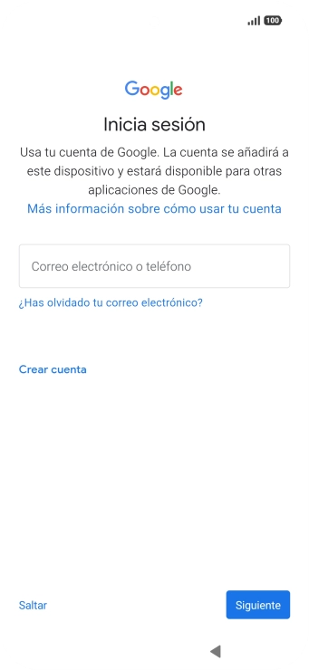 Sigue las indicaciones de la pantalla para terminar la activación.