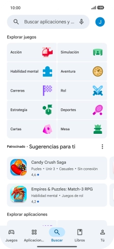Pulsa en el campo de búsqueda.