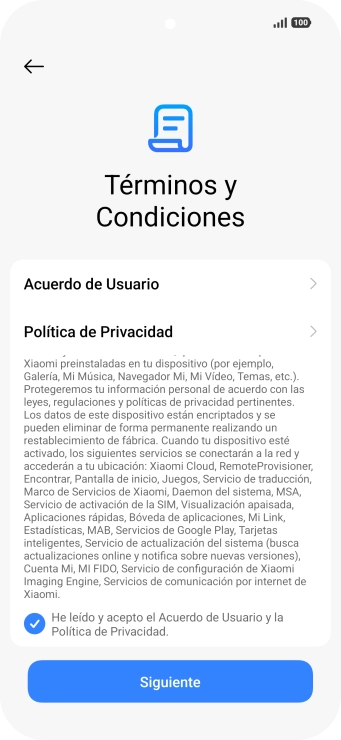 Pulsa Siguiente.