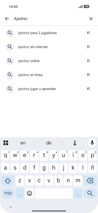 Introduce el nombre del tema o de la app y pulsa el icono de búsqueda.