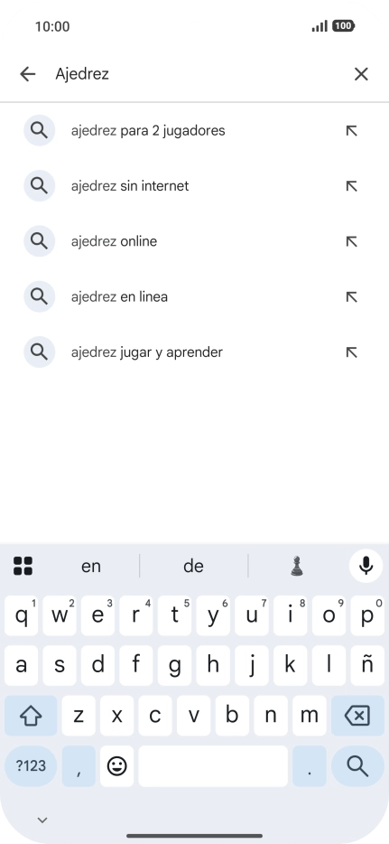 Introduce el nombre del tema o de la app y pulsa el icono de búsqueda.
