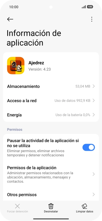 Pulsa Almacenamiento.