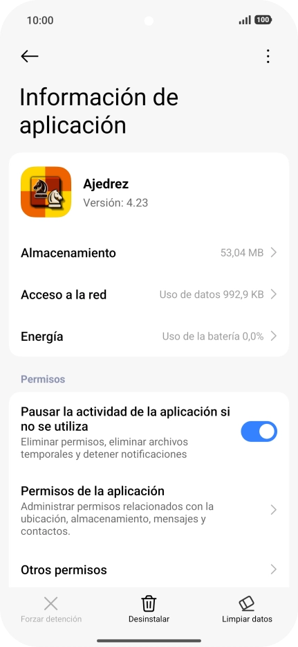 Pulsa Almacenamiento.