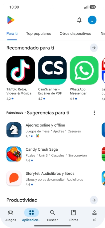 Pulsa el icono de perfil.