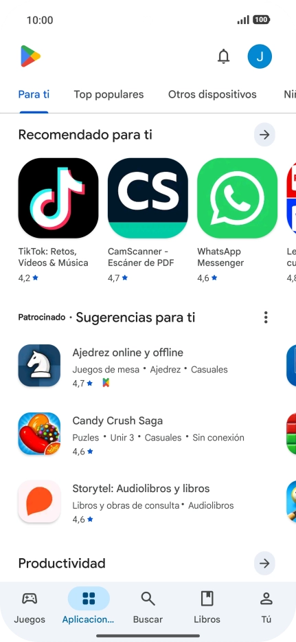 Pulsa el icono de perfil.