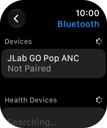 Press the required Bluetooth device. Press the required Bluetooth device.