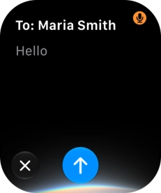 If an app is open on your Apple Watch, such as Messages, you can also use the functions available here, e.g.: REPLY [text].