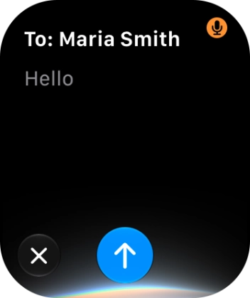 If an app is open on your Apple Watch, such as Messages, you can also use the functions available here, e.g.: REPLY [text].