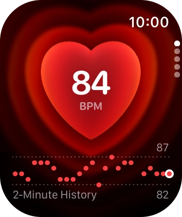 Your current heart rate is displayed. Your current heart rate is displayed.