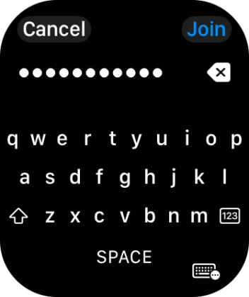Key in the password for the Wi-Fi network and press Join. Key in the password for the Wi-Fi network and press Join.