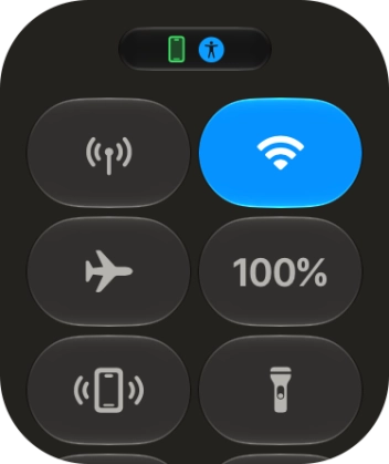 Press the battery percentage. Press the battery percentage.