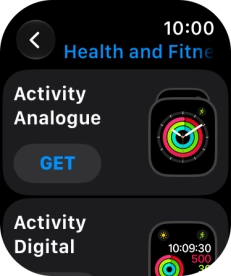Press GET next to the required watch face. Press GET next to the required watch face.