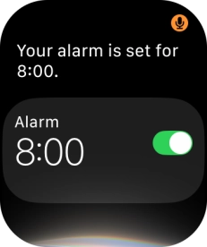 Say, in your own words, what you would like your Apple Watch to do. WHAT'S THE WEATHER LIKE? CALL [contact], PLAY [song or playlist] or SET AN ALARM.