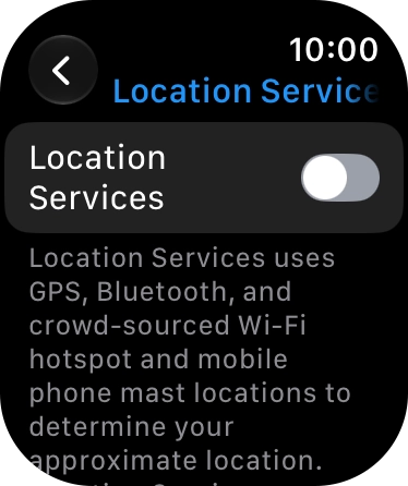 Press Location Services. Press Location Services.