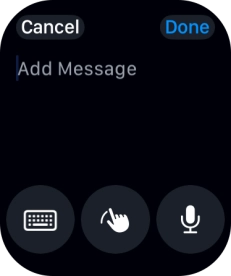 Press the microphone icon and record the message. Press the microphone icon and record the message.