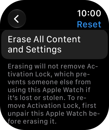 Press Erase All Content and Settings. Press Erase All Content and Settings.