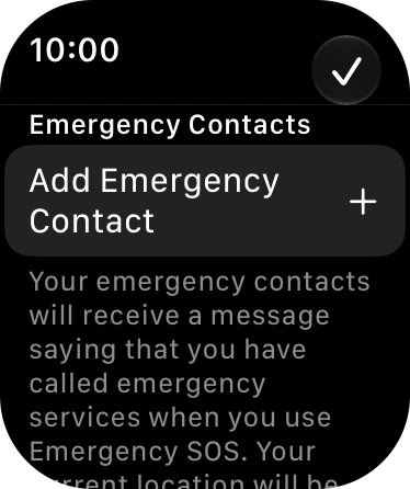 Press Add Emergency Contact and follow the instructions on the screen to key in your emergency info and emergency contacts. Press Add Emergency Contact and follow the instructions on the screen to key in your emergency info and emergency contacts.