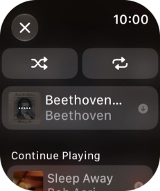 Press the shuffle icon to turn the function on or off. Press the shuffle icon to turn the function on or off.