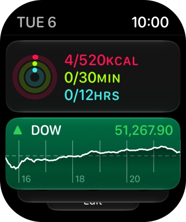 Slide your finger up or down on the stack to select the required widget. Slide your finger up or down on the stack to select the required widget.