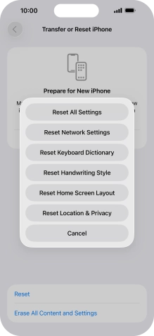 Press Reset All Settings.