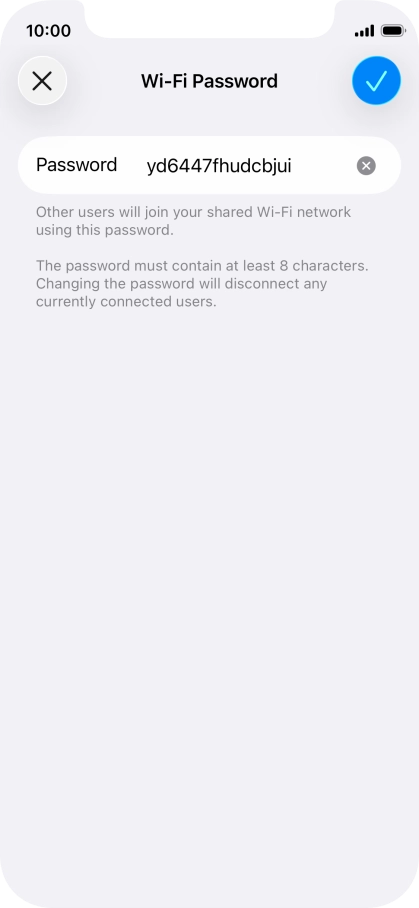 Press the confirm icon.
