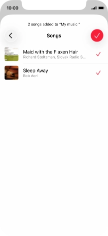 Press the confirm icon.