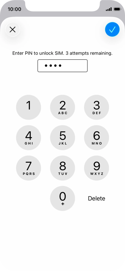 Key in your PIN and press the confirm icon.