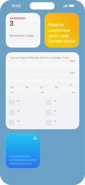 Press and hold the required widget until a pop-up menu is displayed.