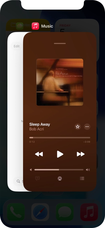 Slide upwards on the required application to end it.