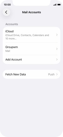 Press the name of the email account you've just set up.