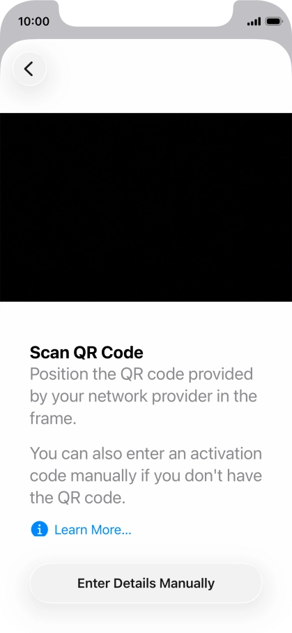 Place the QR code you've received inside the phone camera frame to scan the code.