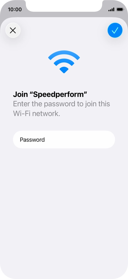 Press the confirm icon.