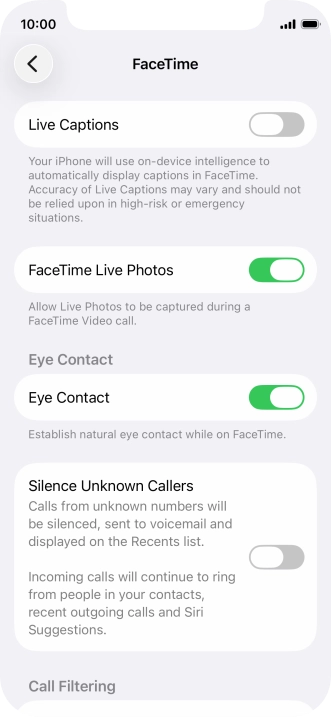 Press the indicator next to 