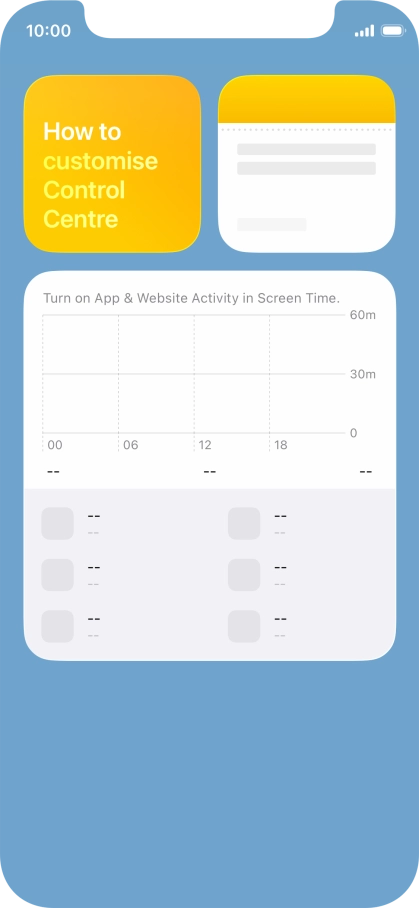 Slide your finger up or down on the screen to see more widgets.