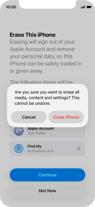 Press Erase iPhone.