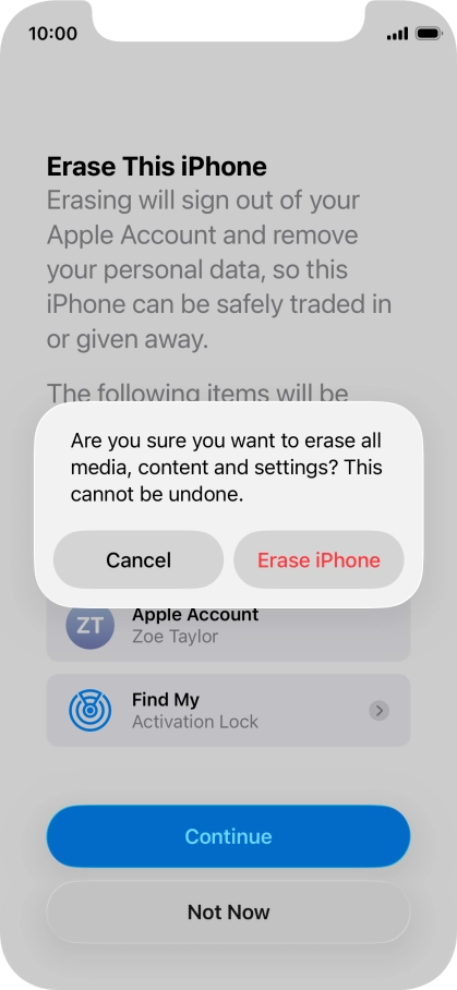 Press Erase iPhone.