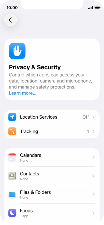 Press Location Services.