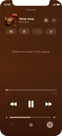 Press the shuffle icon to turn the function on or off.