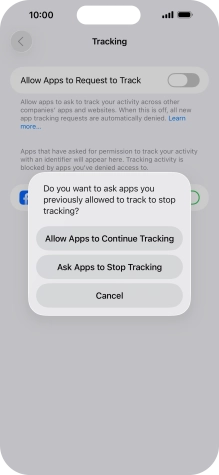 If you turn off the function, press the required setting.