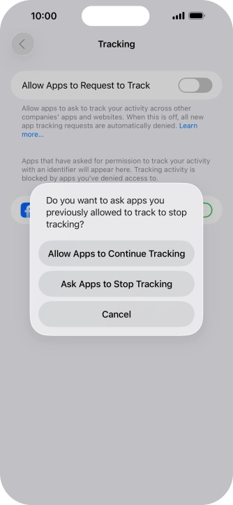 If you turn off the function, press the required setting.
