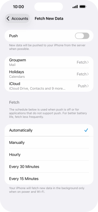 If you turn off the function, press the required setting.