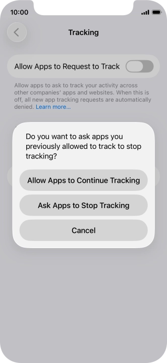 If you turn off the function, press the required setting.