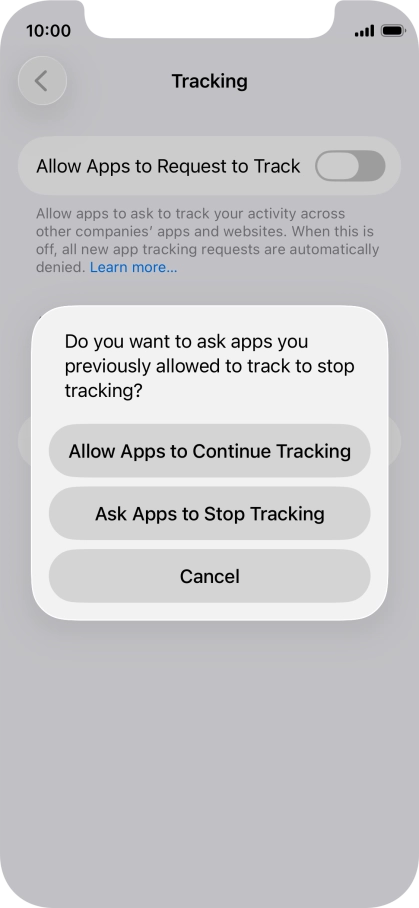 If you turn off the function, press the required setting.