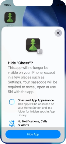Press Hide App.