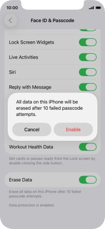 If you turn on the function, press Enable.