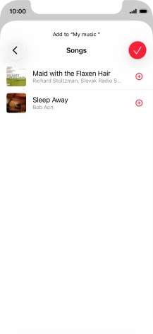 Go to the required category and press the add icon next to the required audio file.