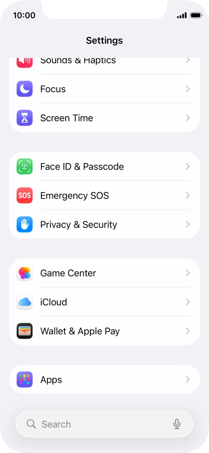 Press Face ID & Passcode.