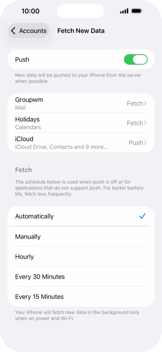 Press the indicator next to 