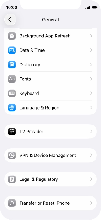 Press Transfer or Reset iPhone.